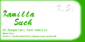 kamilla such business card